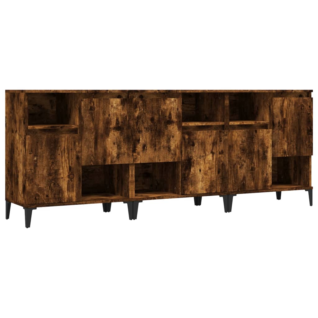 Skjenker 2 stk røkt eik 60x35x70 cm konstruert tre