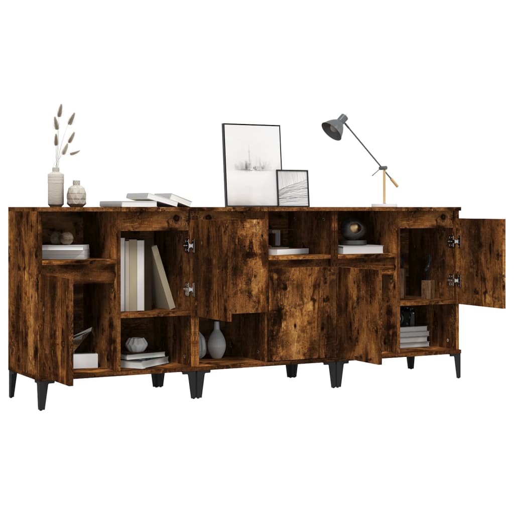 Skjenker 2 stk røkt eik 60x35x70 cm konstruert tre