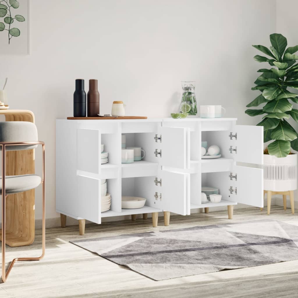 Skjenker 2 stk hvit 60x35x70 cm konstruert tre vidaXL