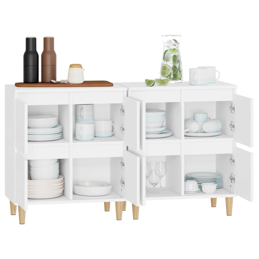 Skjenker 2 stk hvit 60x35x70 cm konstruert tre vidaXL