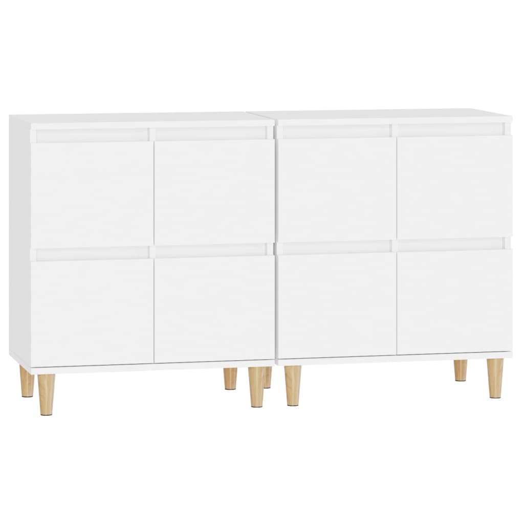 Skjenker 2 stk hvit 60x35x70 cm konstruert tre vidaXL