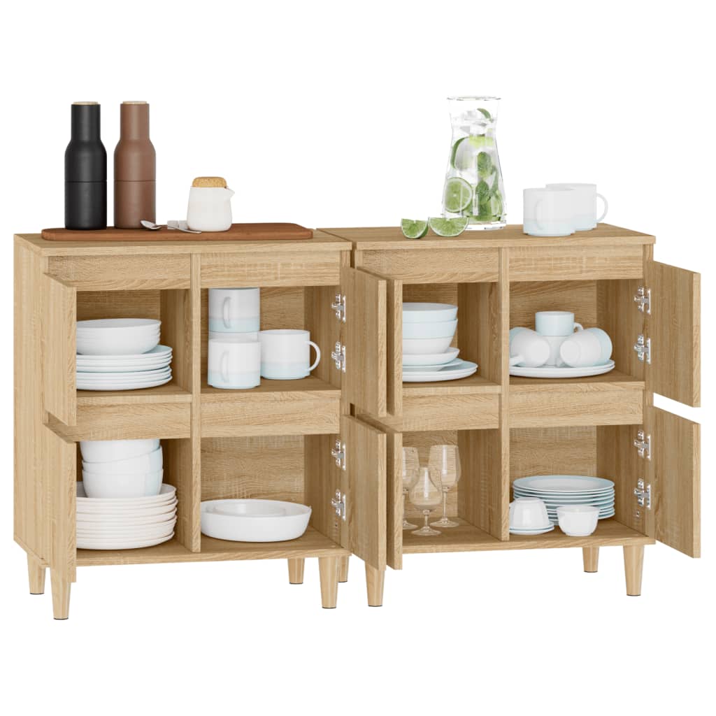 Skjenker 2 stk sonoma eik 60x35x70 cm konstruert tre