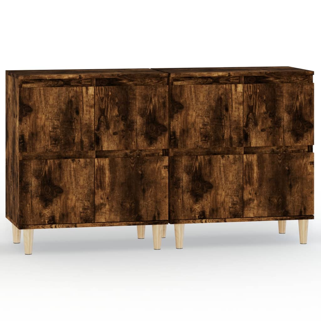 Skjenker 2 stk røkt eik 60x35x70 cm konstruert tre