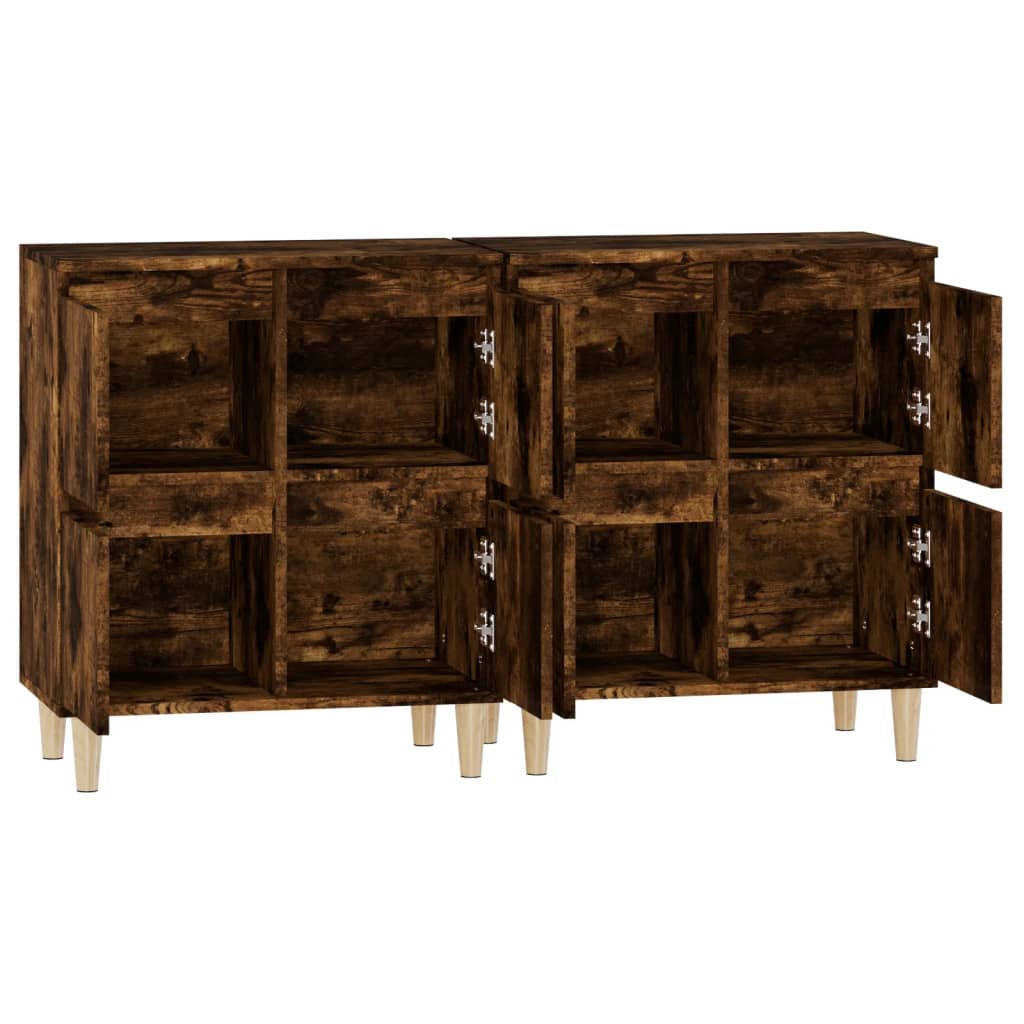 Skjenker 2 stk røkt eik 60x35x70 cm konstruert tre