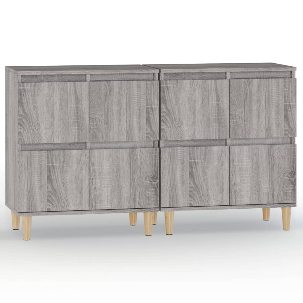 Skjenker 2 stk grå sonoma 60x35x70 cm konstruert tre