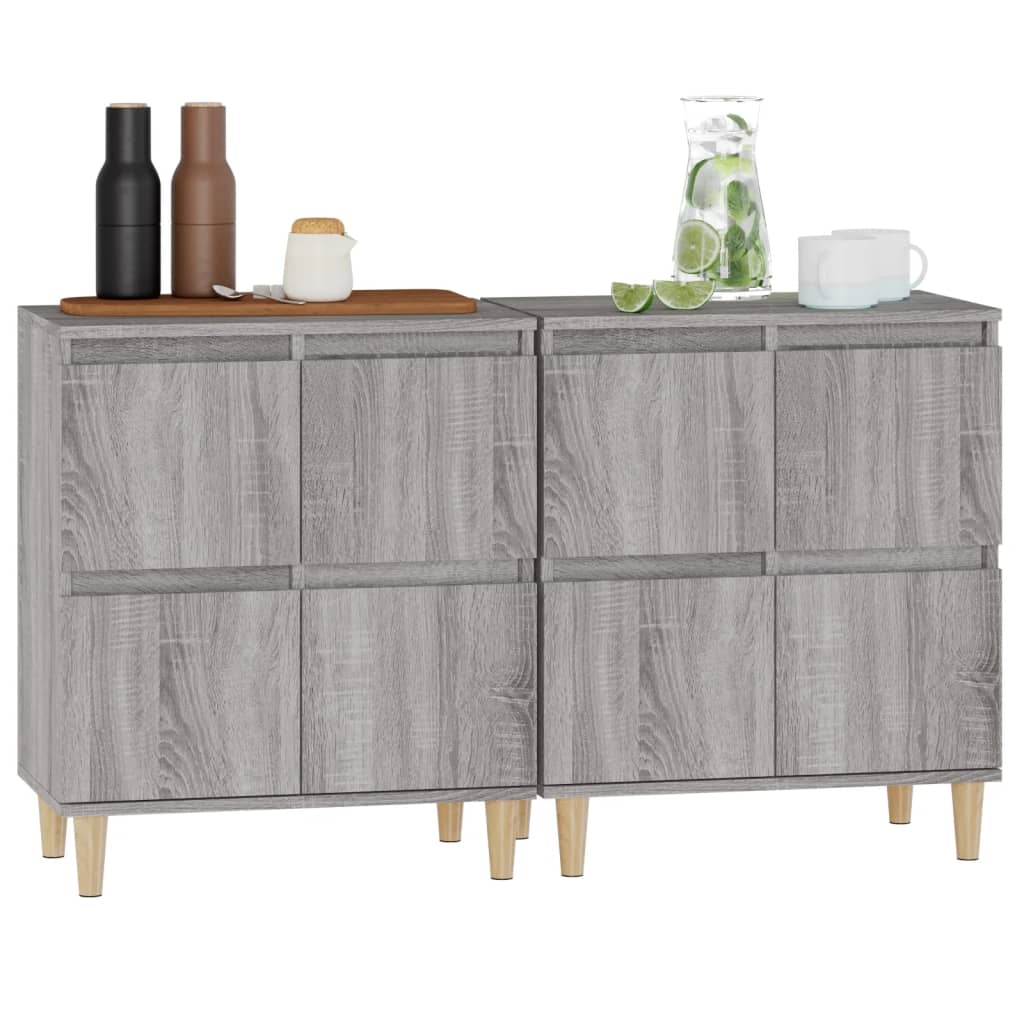 Skjenker 2 stk grå sonoma 60x35x70 cm konstruert tre