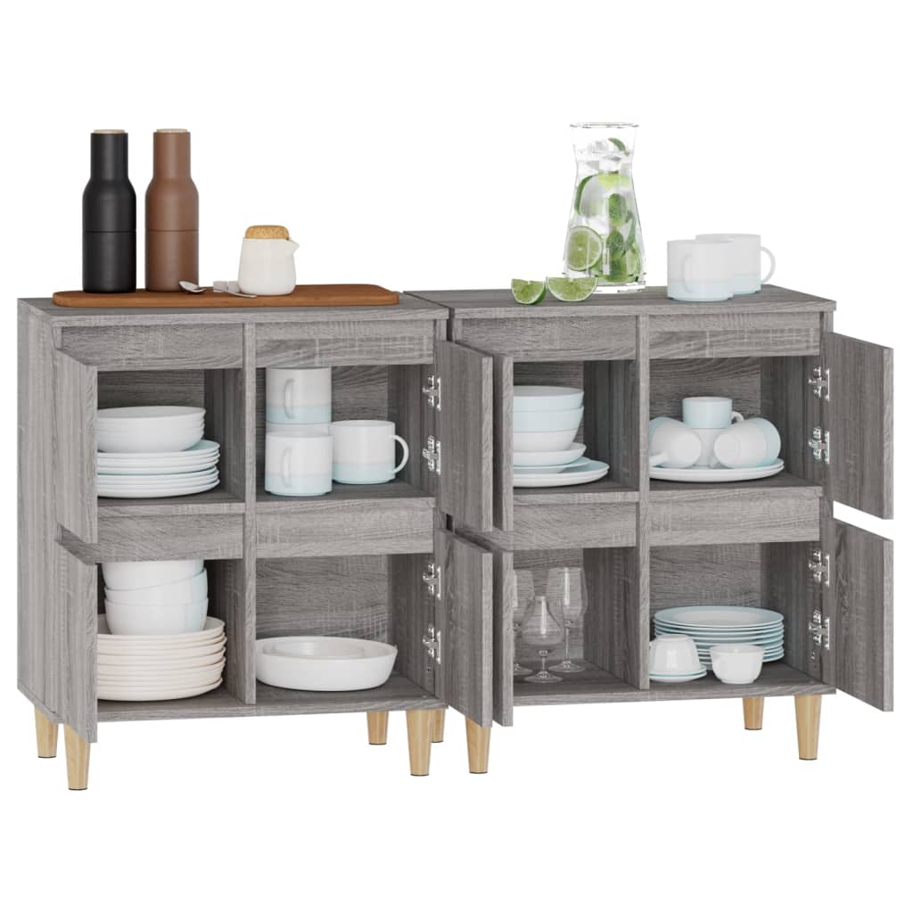 Skjenker 2 stk grå sonoma 60x35x70 cm konstruert tre