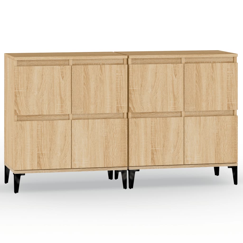 Skjenker 2 stk sonoma eik 60x35x70 cm konstruert tre vidaXL