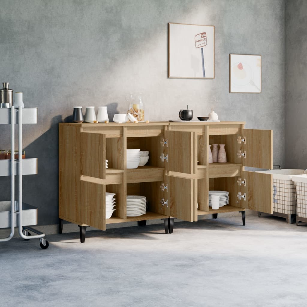 Skjenker 2 stk sonoma eik 60x35x70 cm konstruert tre vidaXL
