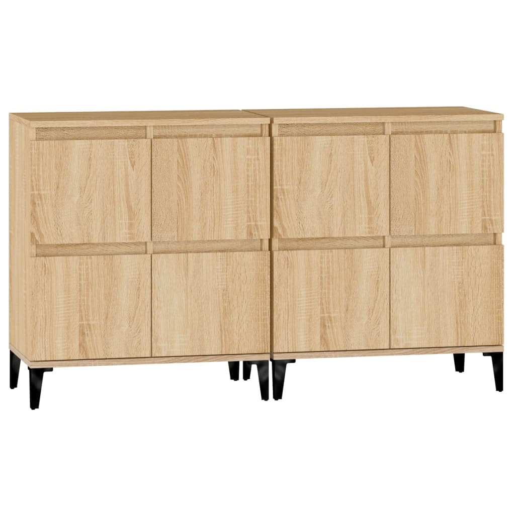 Skjenker 2 stk sonoma eik 60x35x70 cm konstruert tre vidaXL