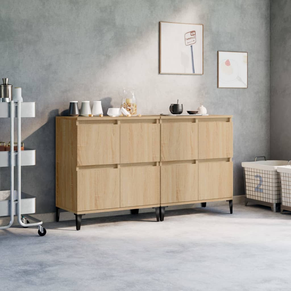 Skjenker 2 stk sonoma eik 60x35x70 cm konstruert tre vidaXL