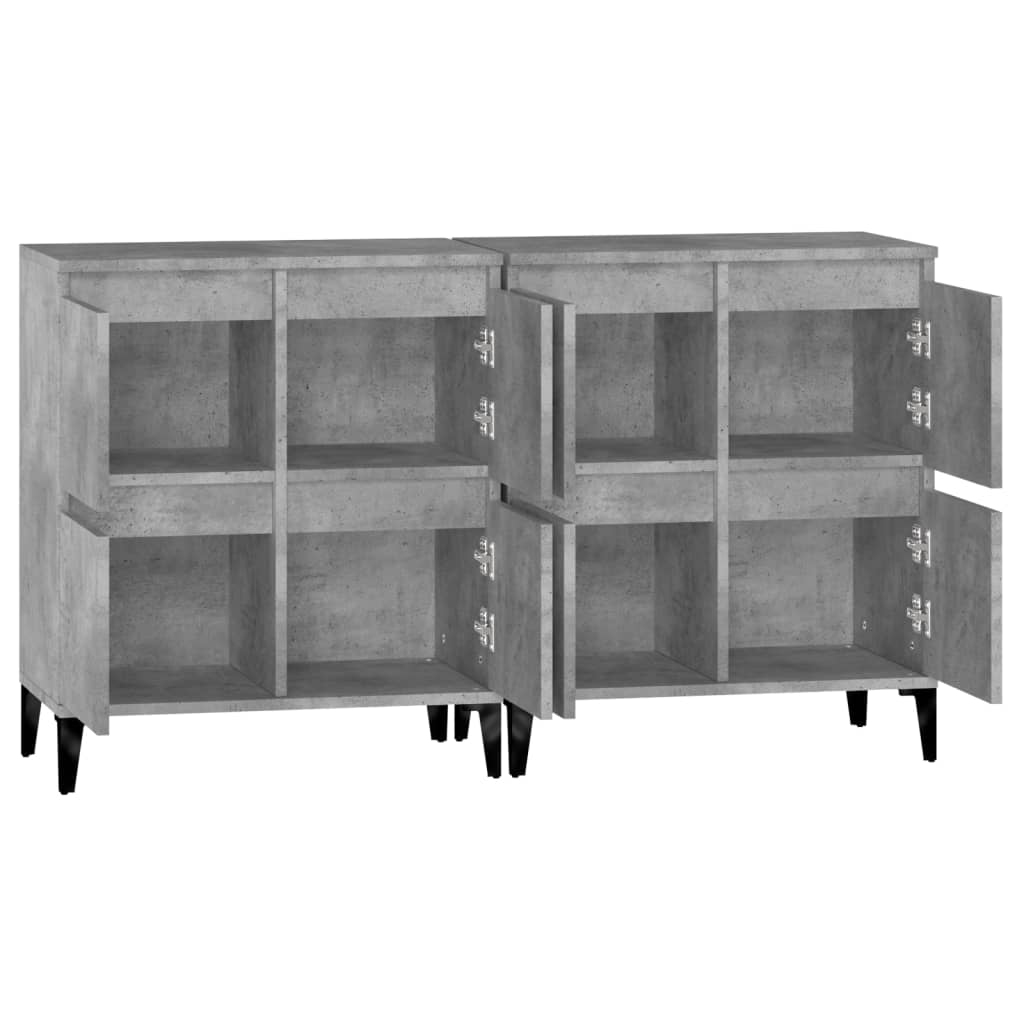 Skjenker 2 stk betonggrå 60x35x70 cm konstruert tre