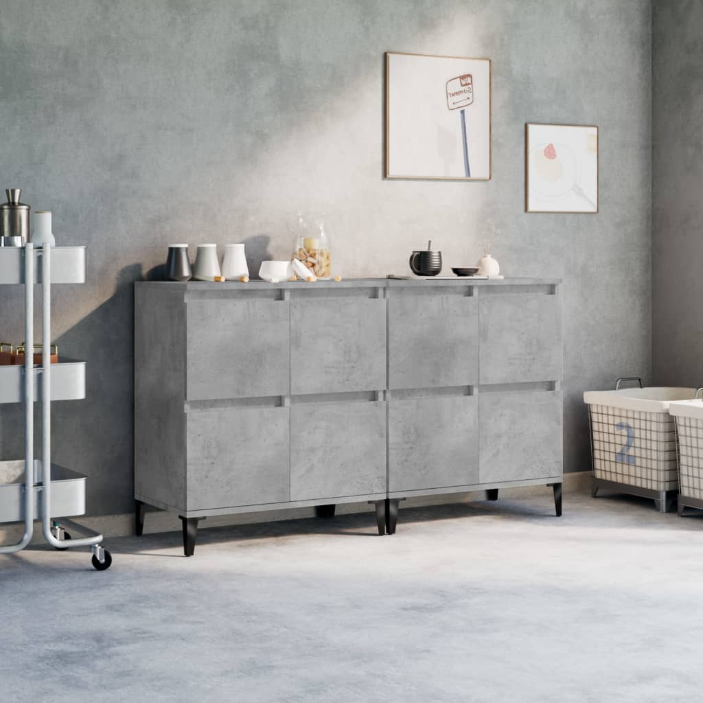 Skjenker 2 stk betonggrå 60x35x70 cm konstruert tre