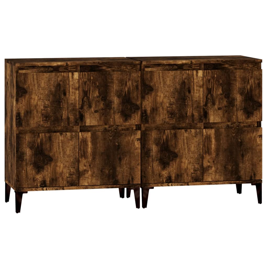 Skjenker 2 stk røkt eik 60x35x70 cm konstruert tre