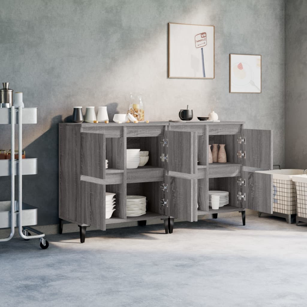 Skjenker 2 stk grå sonoma 60x35x70 cm konstruert tre
