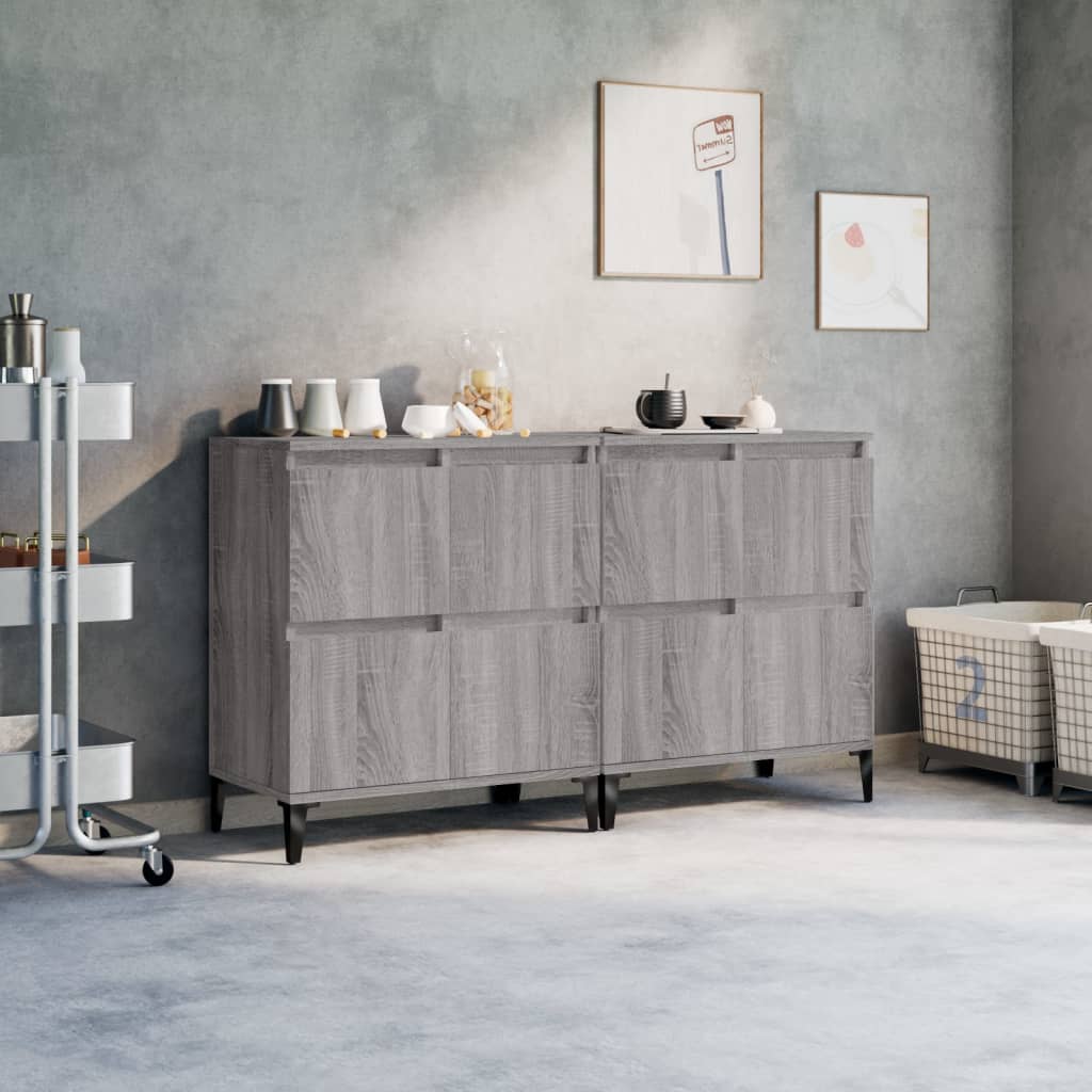 Skjenker 2 stk grå sonoma 60x35x70 cm konstruert tre