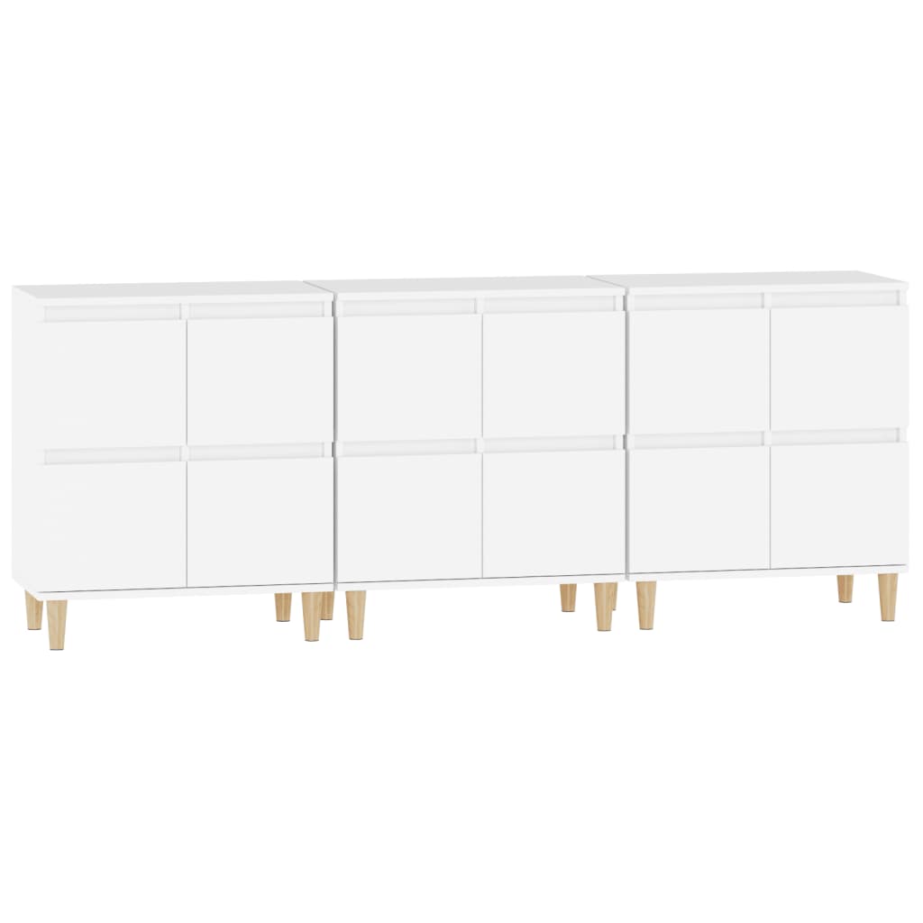 Skjenker 3 stk hvit 60x35x70 cm konstruert tre vidaXL