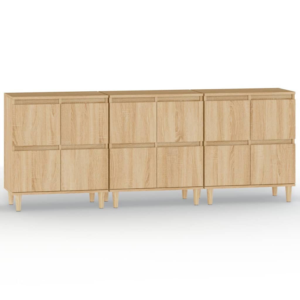 Skjenker 3 stk sonoma eik 60x35x70 cm konstruert tre