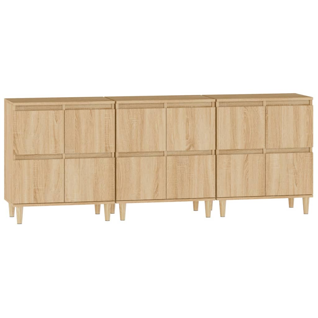 Skjenker 3 stk sonoma eik 60x35x70 cm konstruert tre