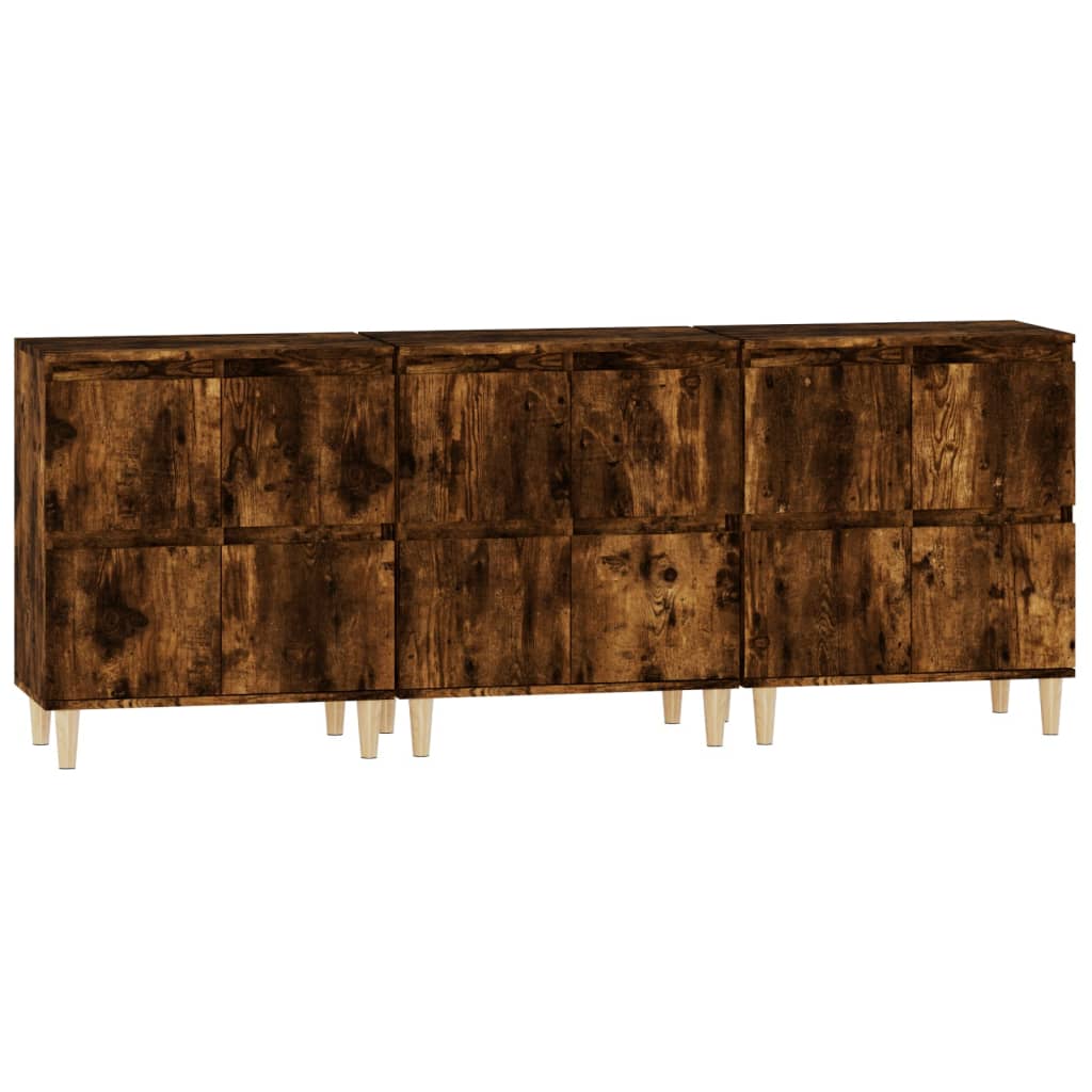 Skjenker 2 stk røkt eik 60x35x70 cm konstruert tre