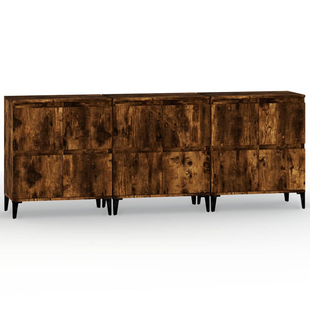 Skjenker 2 stk røkt eik 60x35x70 cm konstruert tre