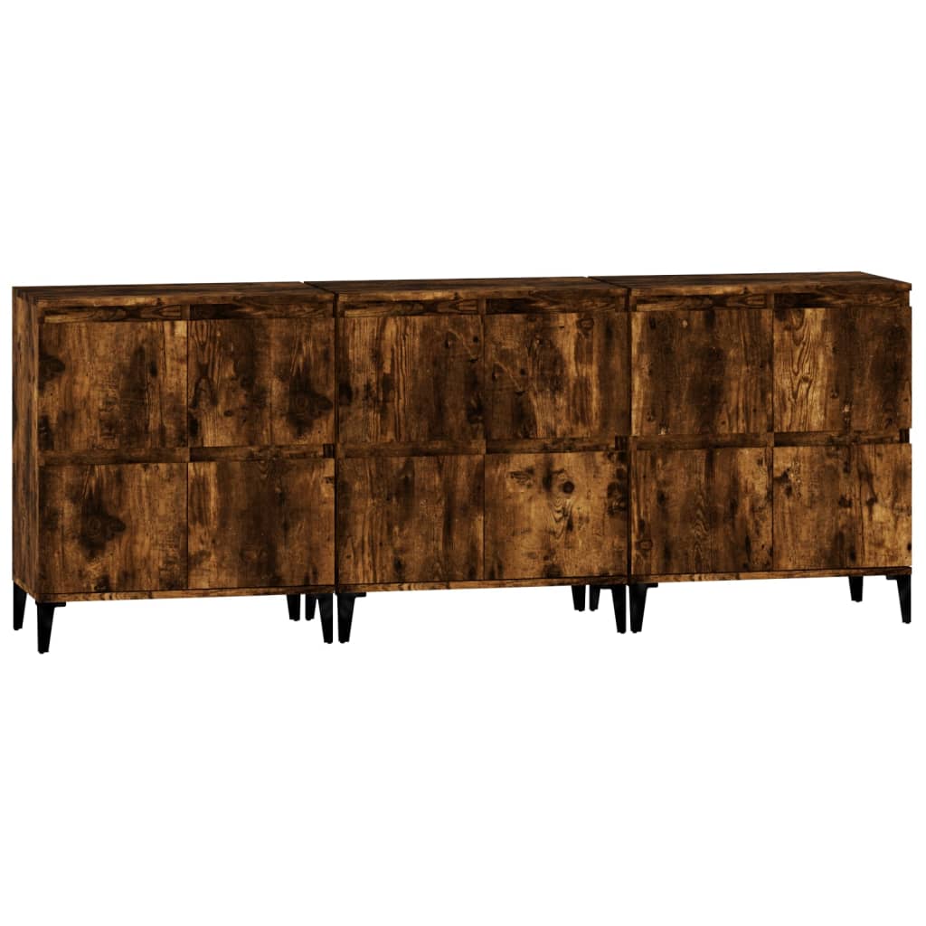 Skjenker 2 stk røkt eik 60x35x70 cm konstruert tre