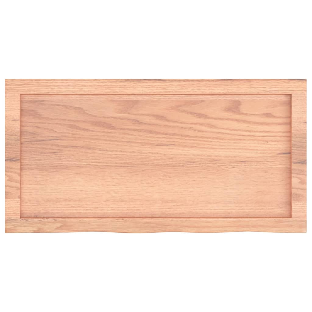 Bordplate lysebrun 80x40x(2-4) cm behandlet heltre eik