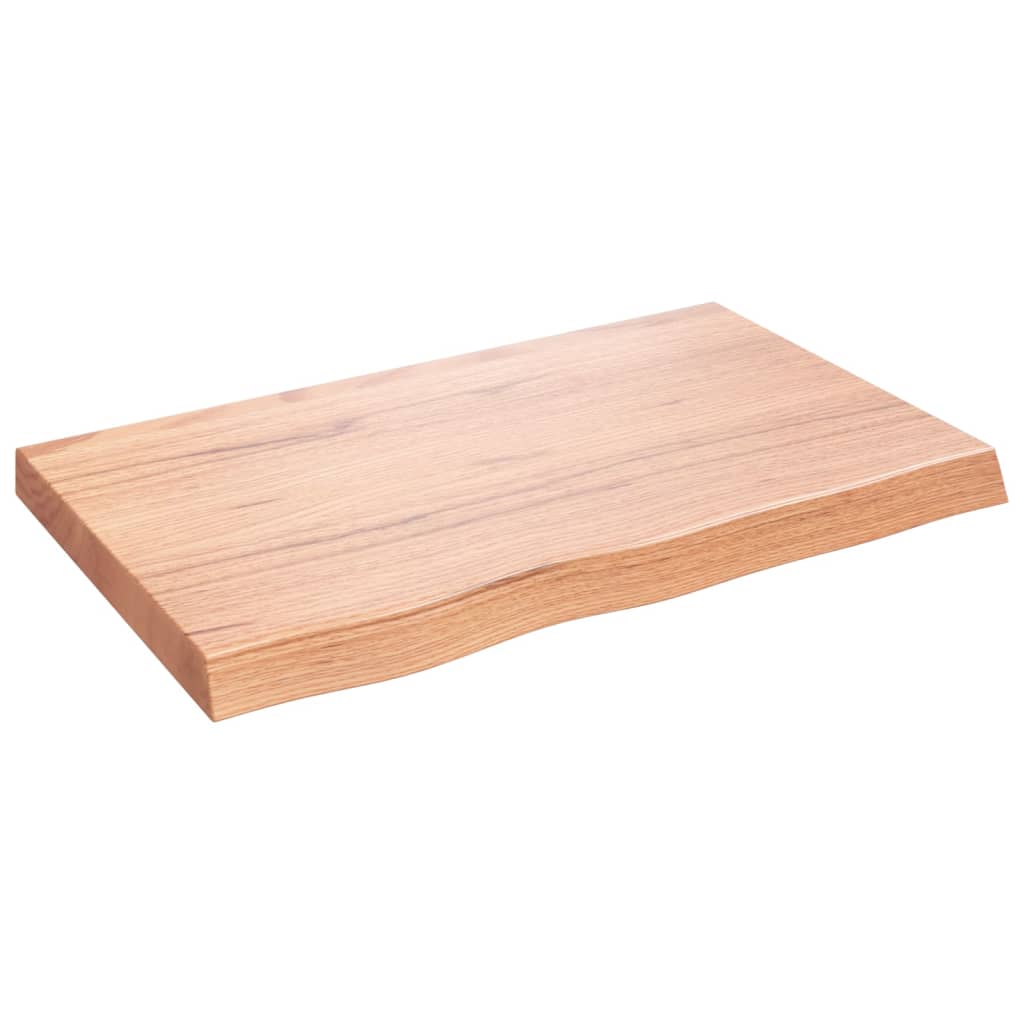 Bordplate lysebrun 80x50x(2-6) cm behandlet heltre eik vidaXL