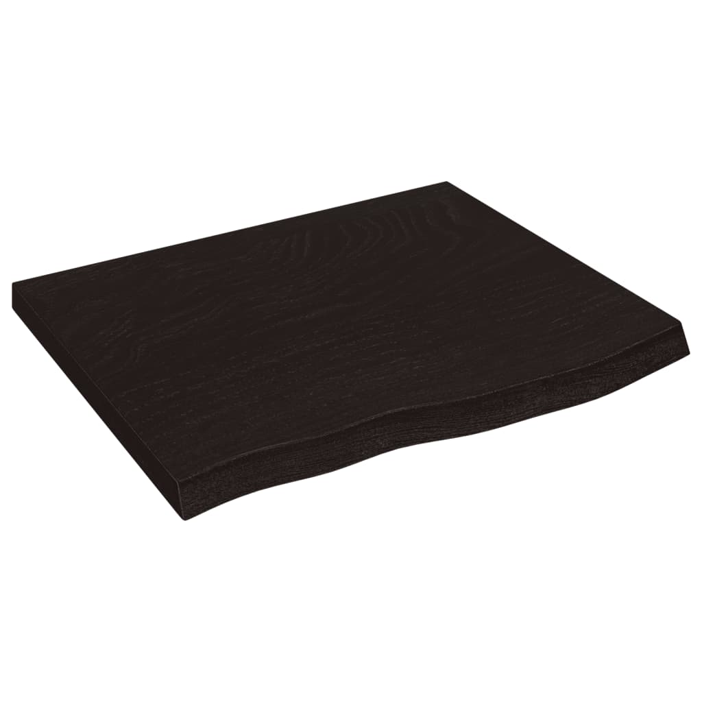 Bordplate mørkebrun 60x50x(2-4) cm behandlet heltre eik