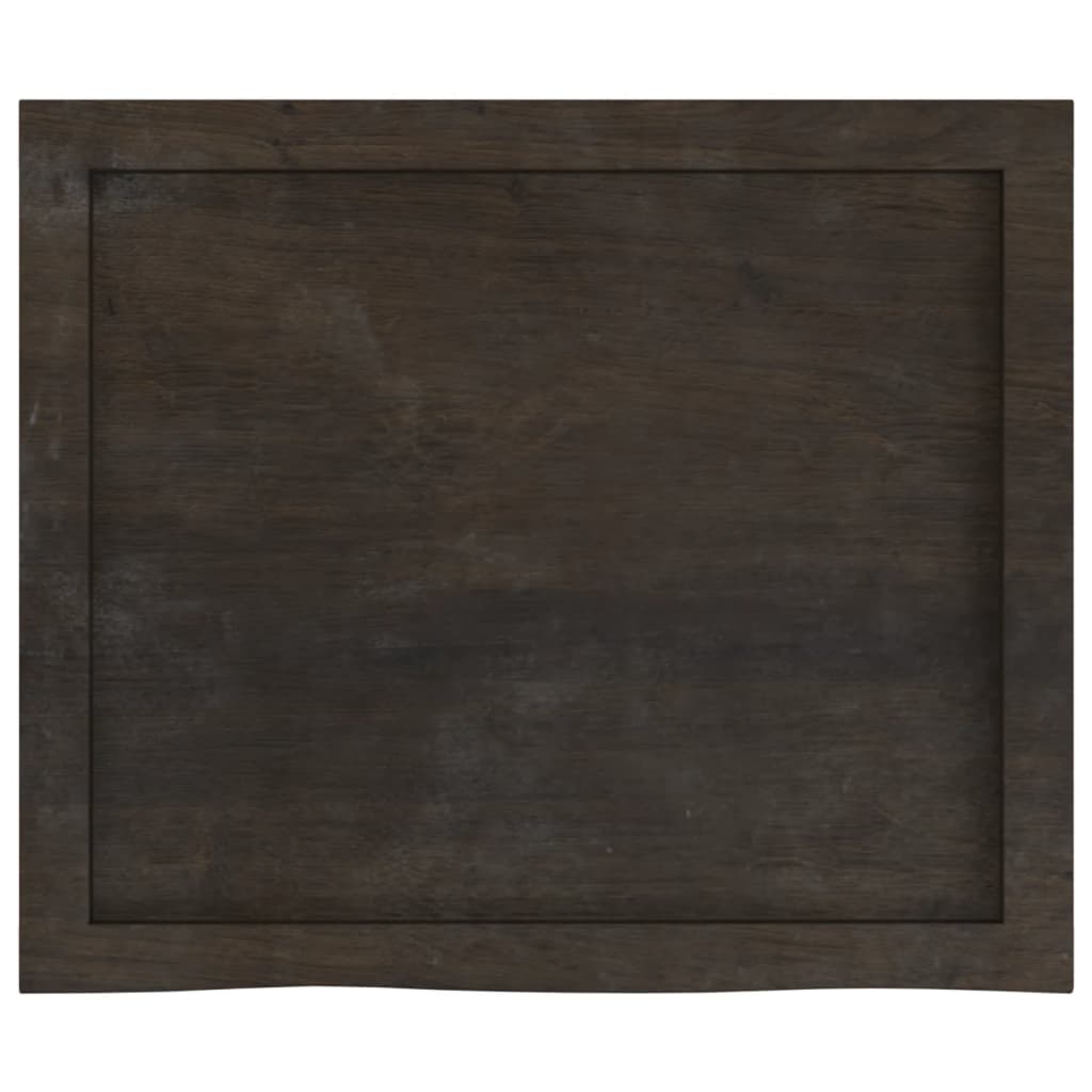 Bordplate mørkebrun 60x50x(2-4) cm behandlet heltre eik