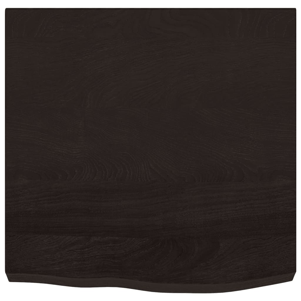 Bordplate mørkebrun 60x60x(2-6) cm behandlet heltre eik