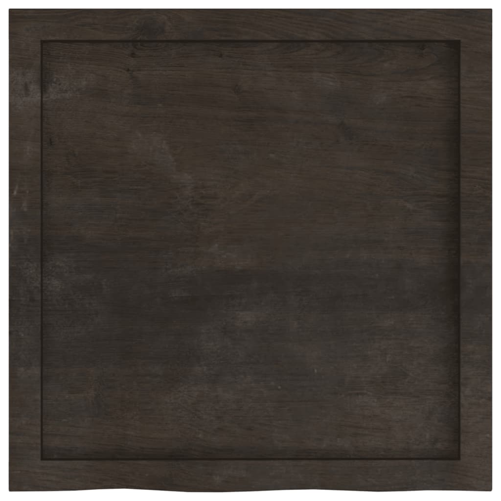 Bordplate mørkebrun 60x60x(2-6) cm behandlet heltre eik