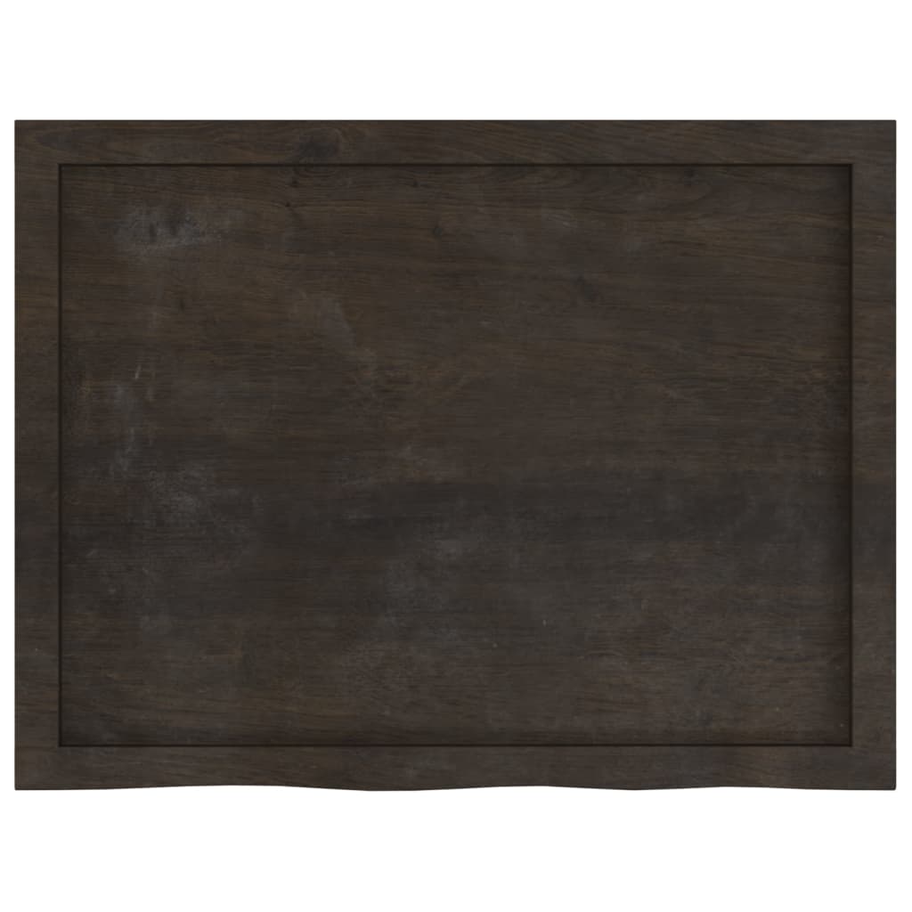 Bordplate mørkebrun 80x60x(2-4) cm behandlet heltre eik