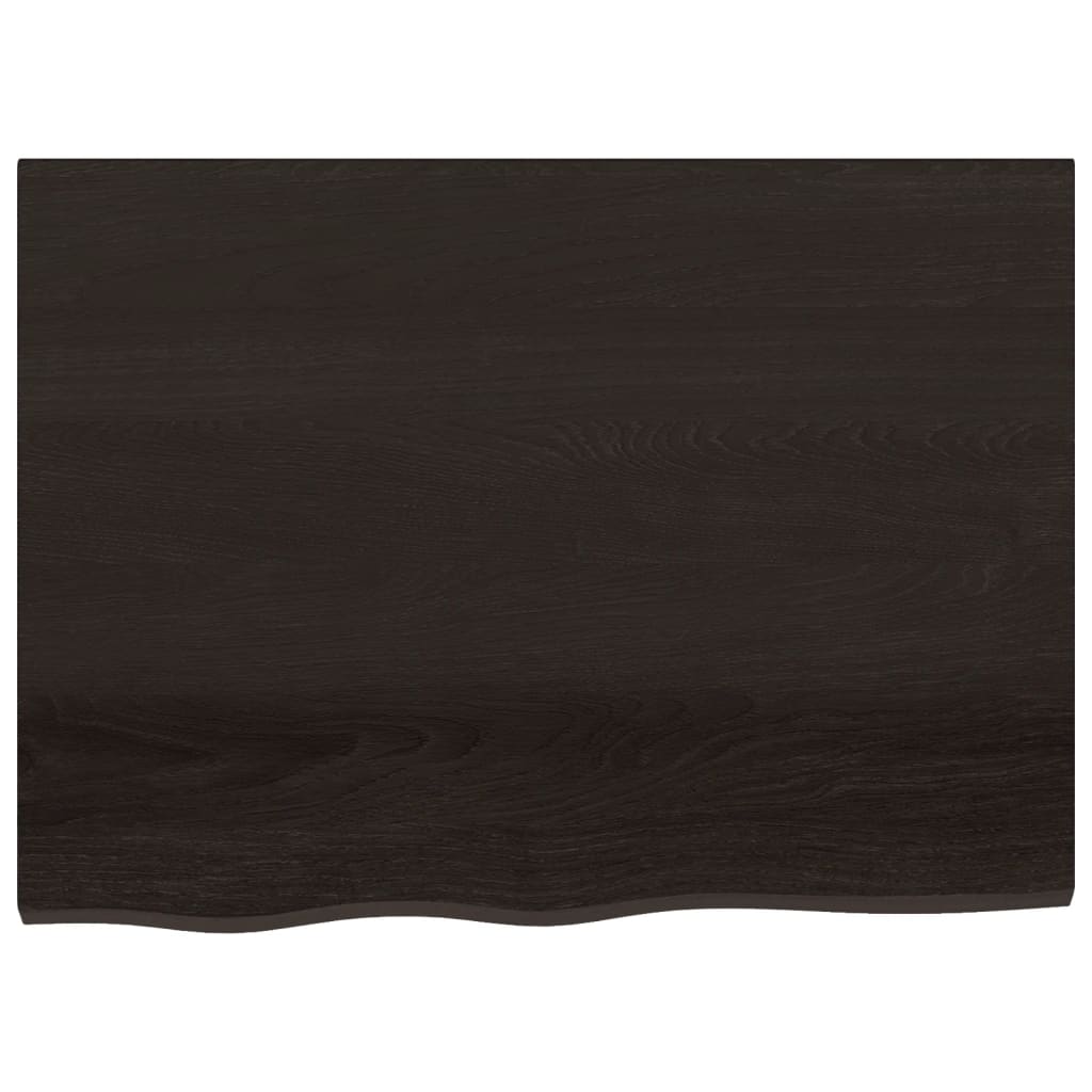 Bordplate mørkebrun 80x60x(2-6) cm behandlet heltre eik