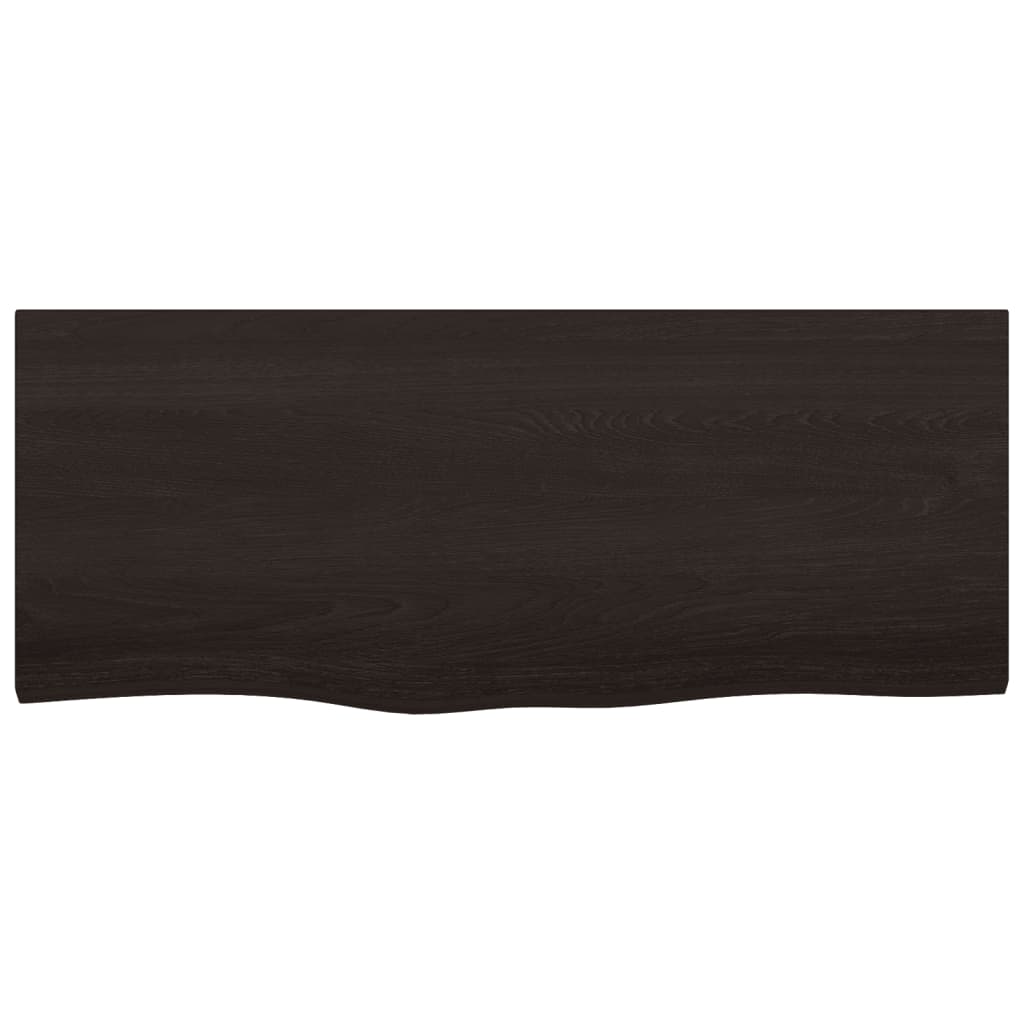 Bordplate mørkebrun 100x40x(2-6) cm behandlet heltre eik