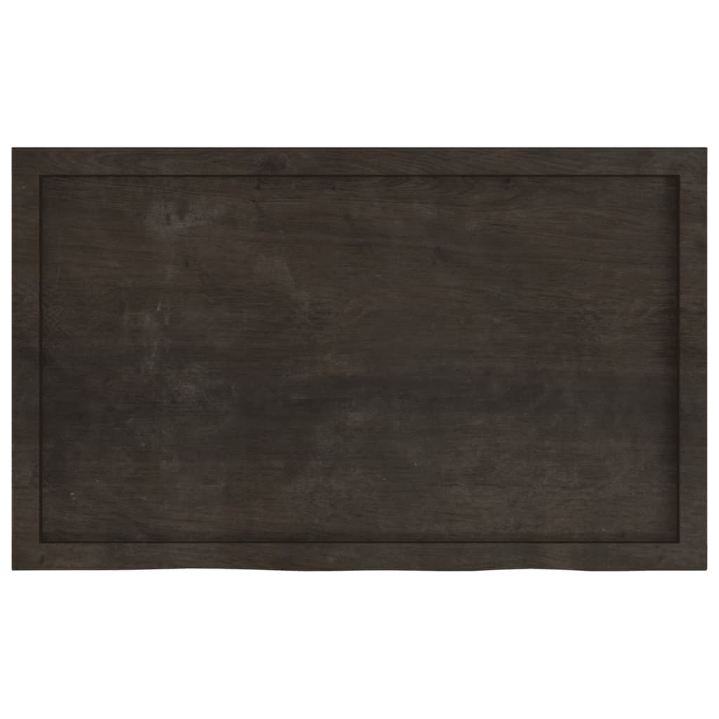 Bordplate mørkebrun 100x60x(2-4) cm behandlet heltre eik