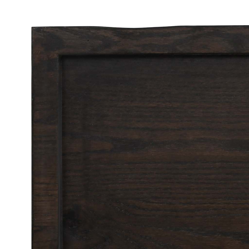 Bordplate mørkebrun 120x40x(2-6) cm behandlet heltre eik