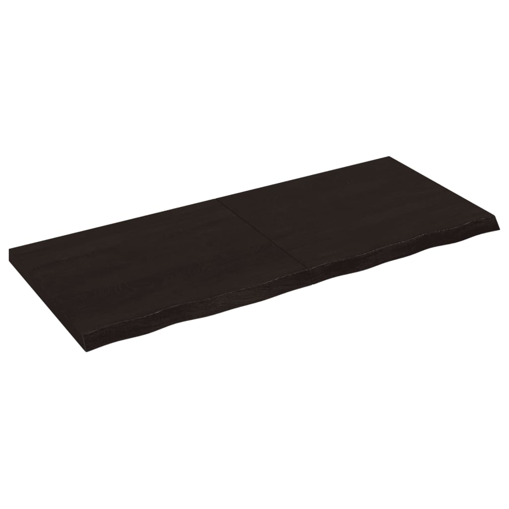 Bordplate mørkebrun 120x50x(2-4) cm behandlet heltre eik