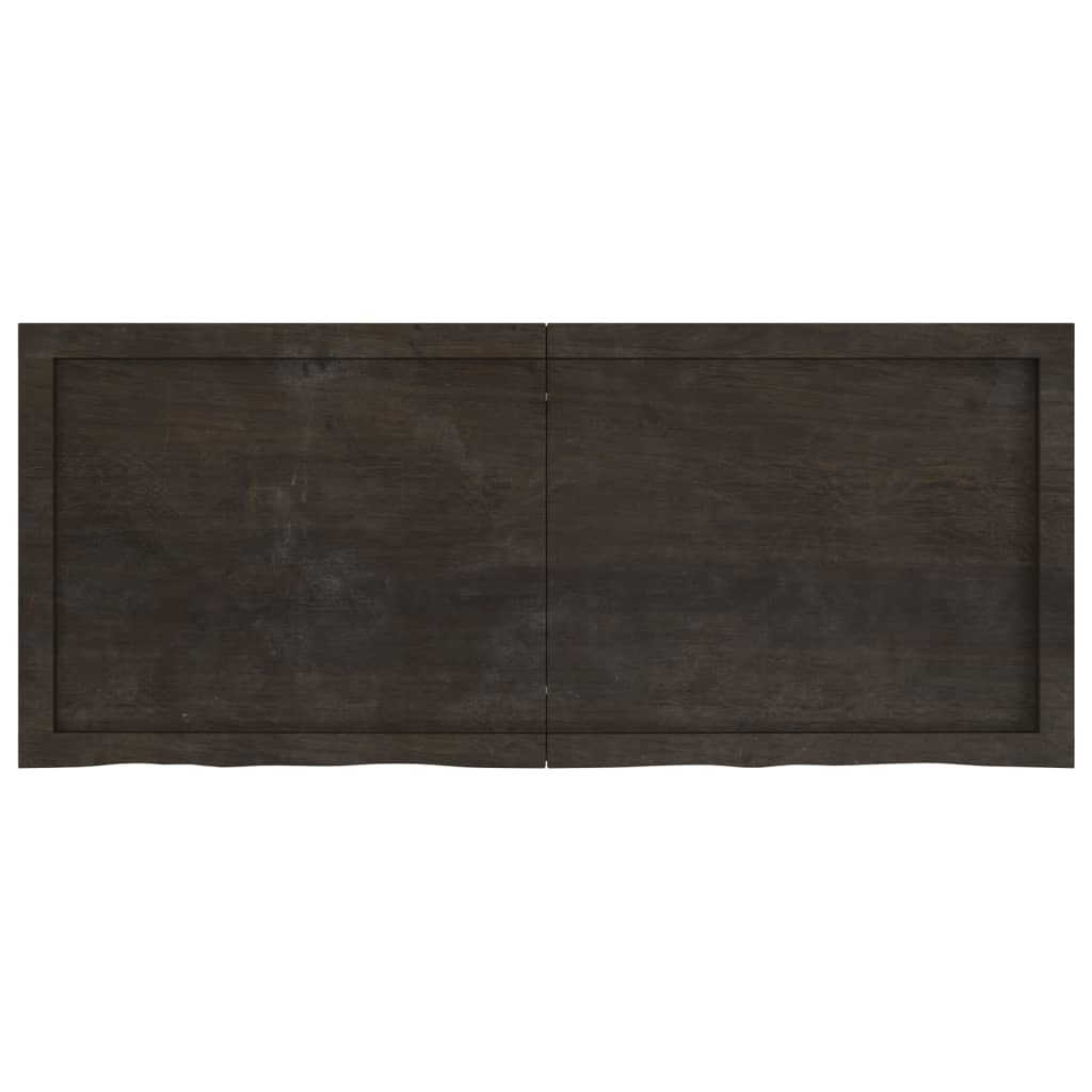 Bordplate mørkebrun 120x50x(2-4) cm behandlet heltre eik