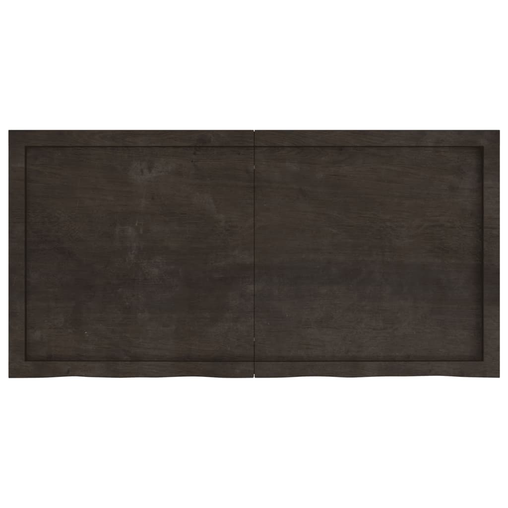 Bordplate mørkebrun 120x60x(2-4) cm behandlet heltre eik