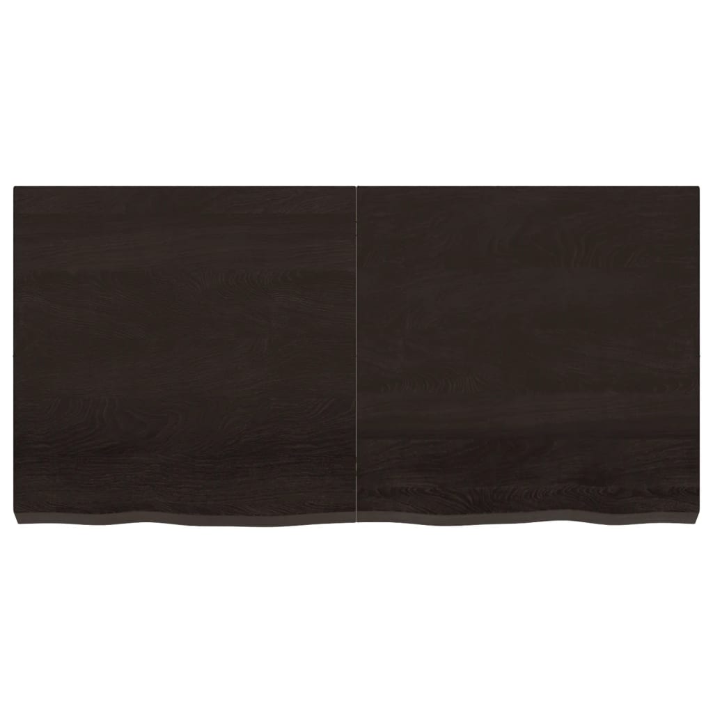 Bordplate mørkebrun 120x60x(2-6) cm behandlet heltre eik