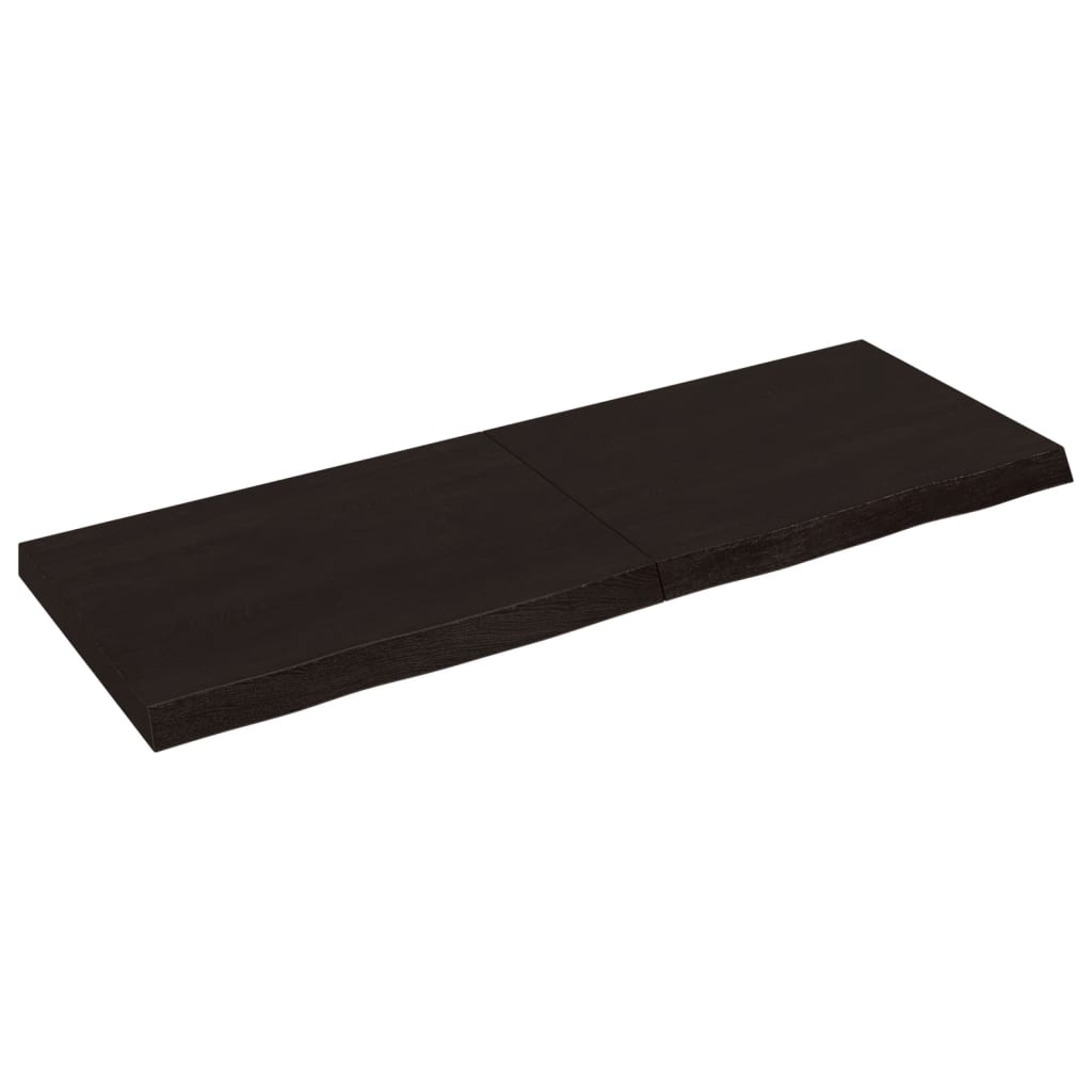 Bordplate mørkebrun 140x50x(2-6) cm behandlet heltre eik