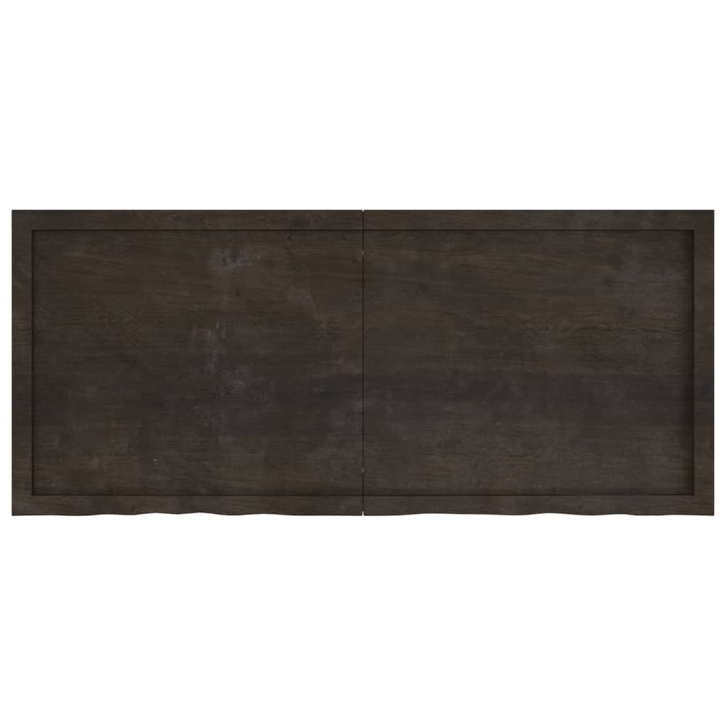Bordplate mørkebrun 140x60x(2-6) cm behandlet heltre eik