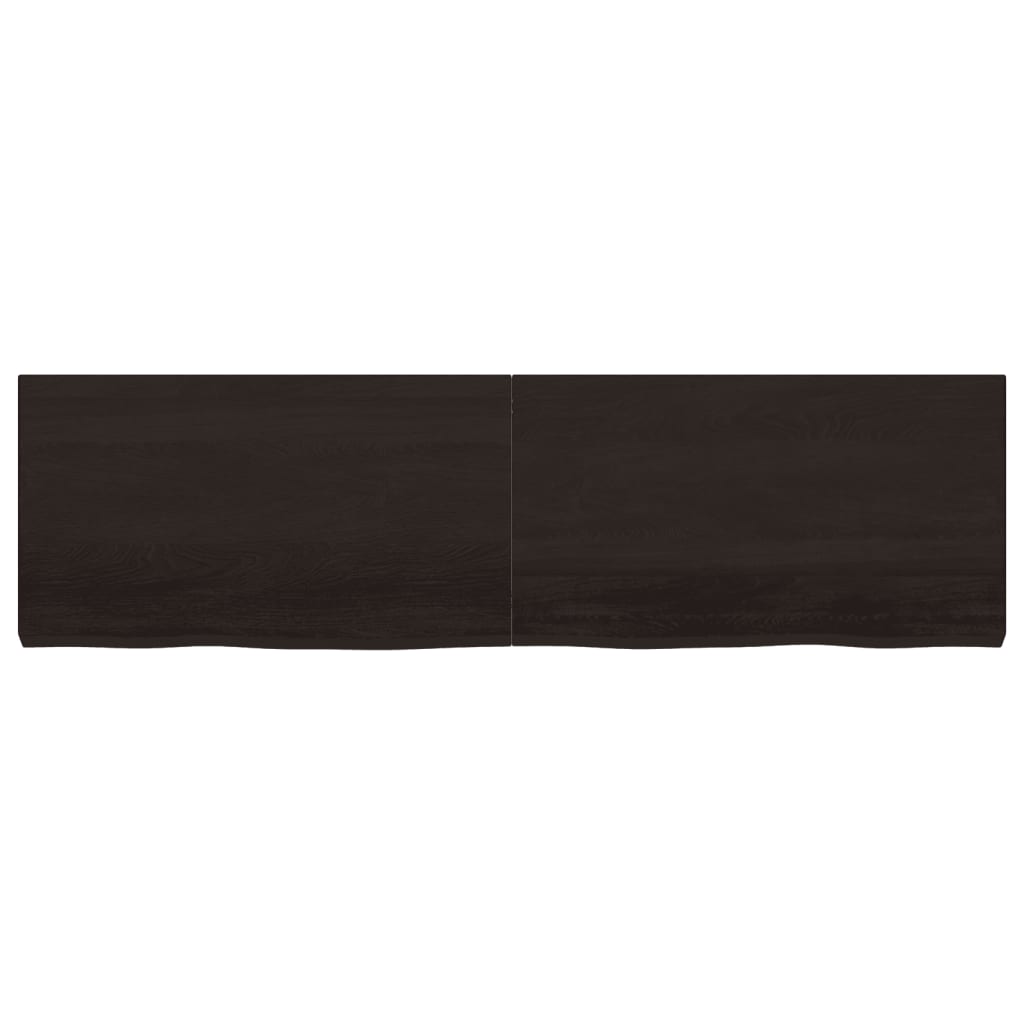 Bordplate mørkebrun 180x50x(2-6) cm behandlet heltre eik