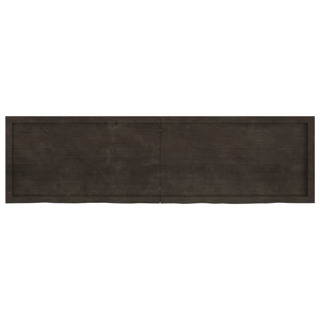 Bordplate mørkebrun 180x50x(2-6) cm behandlet heltre eik