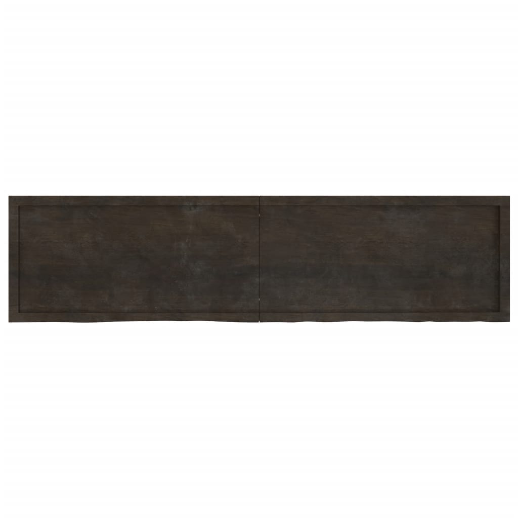 Bordplate mørkebrun 200x50x(2-4) cm behandlet heltre eik