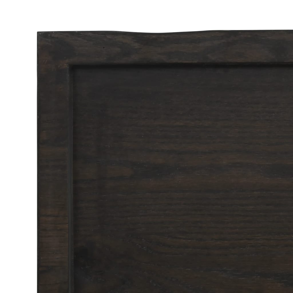 Bordplate mørkebrun 200x60x(2-4) cm behandlet heltre eik