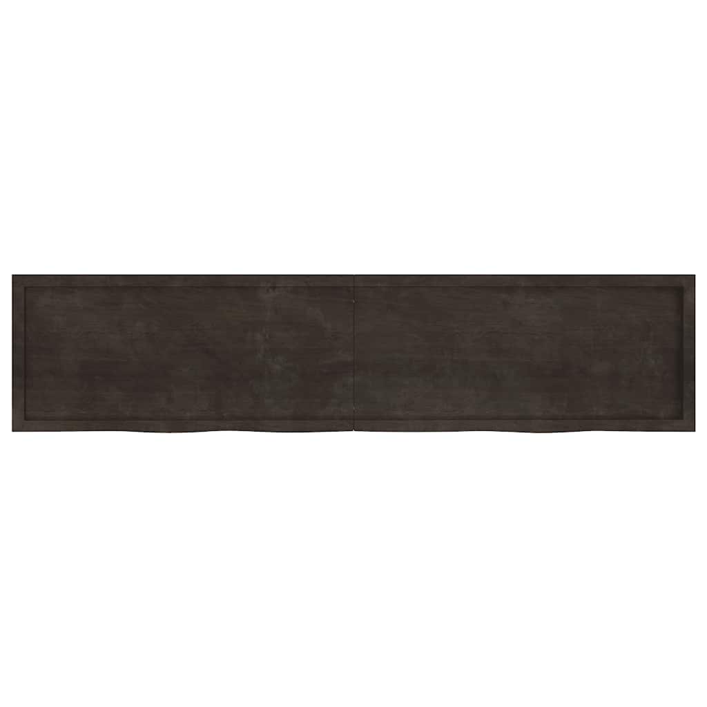 Bordplate mørkebrun 220x50x(2-4) cm behandlet heltre eik