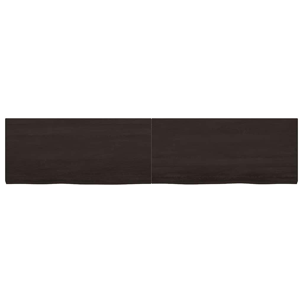 Bordplate mørkebrun 220x50x(2-4) cm behandlet heltre eik