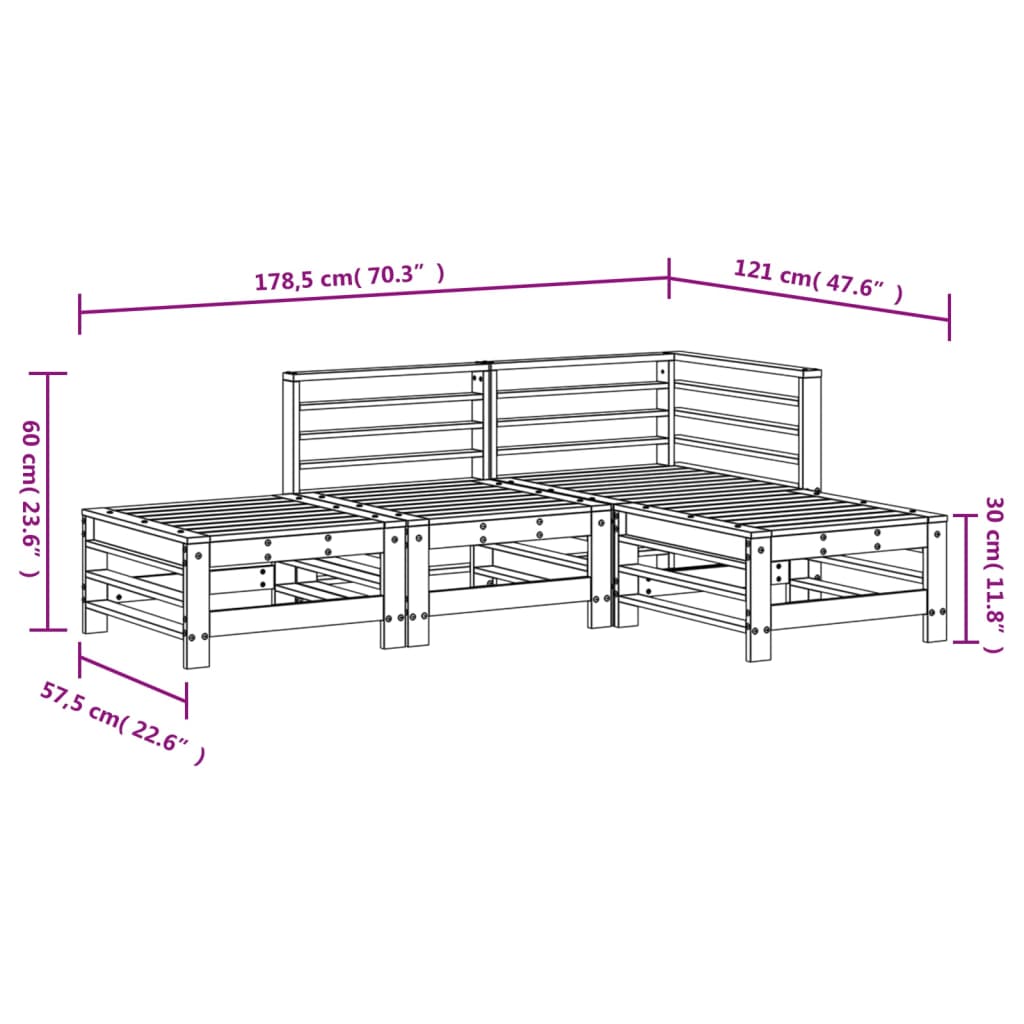 Hagesofagruppe 4 deler honningbrun heltre furu